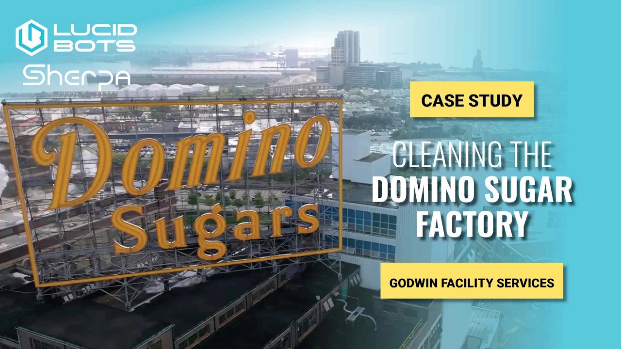 The historic Domino Sugars sign atop the Baltimore sugar refinery cleaned by Godwin Facility Services